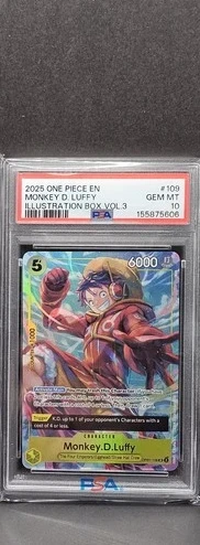 2025 One Piece 2025 One Piece Promos Illustration Box Vol.3 #109 Monkey D. Luffy PSA 10 PSA 10