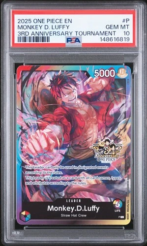 2025 One Piece 2025 One Piece Promos 3rd Anniversary Tournament #P Monkey D. Luffy PSA 10 (copy 2) PSA 10