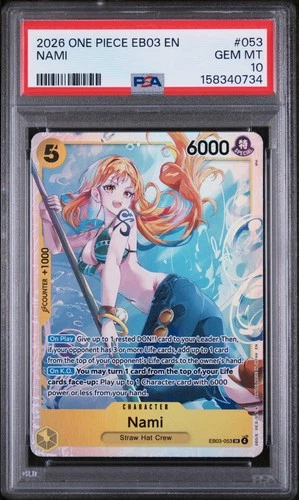 2026 One Piece 2026 One Piece EB03 Extra Booster Heroines Edition #053 Nami PSA 10 PSA 10