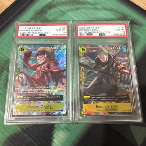 One Piece Luffy and Ronoa Zoro Sequential Set Vol 3 PSA 10